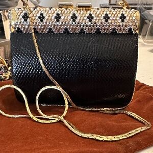 Source Unknown Black and Gold Clutch